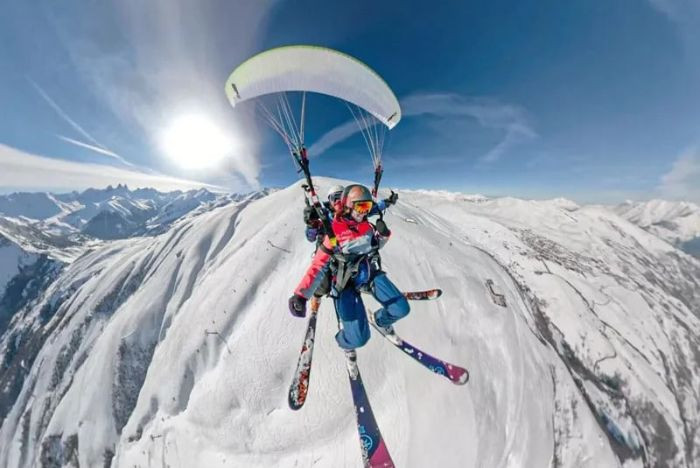 Baptême de parapente depuis le haut des pistes - Courchevel les 3 vallées