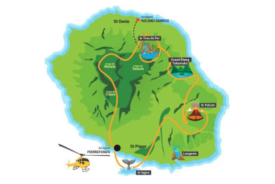 Vol en Hélicoptère à l'Île de la Réunion - Le Premium - 55 min
