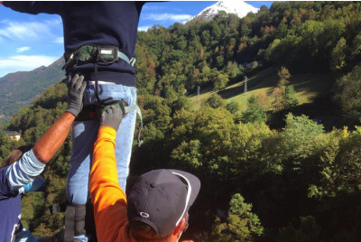 Saut à l'élastique "Touché d'eau" - Viaduc de l'Arudy - Pau