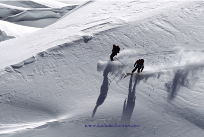 Descente en ski La Vallée Blanche - Mont-Blanc