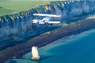 Vol en avion ULM biplan - Falaises d'Etretat - Le Havre