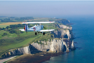 Vol en avion ULM biplan - Falaises d'Etretat - Le Havre